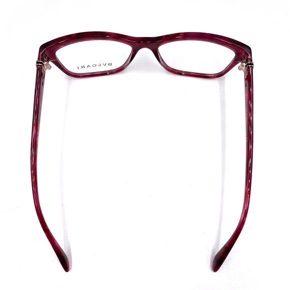 Bvlgari Cat Eye Eyeglasses Cherry Marble 4080-B Acetate‎ Full Rim Frames Women\'s